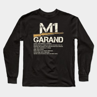 WW2 M1 Garand Weapon Specs Long Sleeve T-Shirt